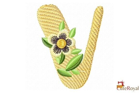 Floral Letter V Monogram: A Designer’s Stitch Test