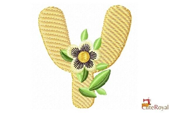 Floral Letter Y Monogram for Boutique Apparel