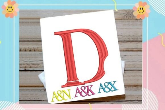 Letter D Split Monogram Logo for Elegant Embroidery