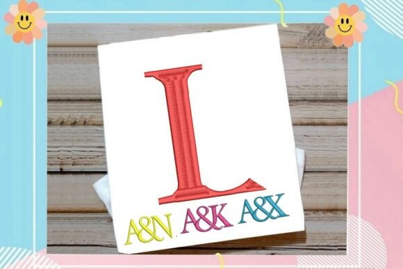 Letter L Split Monogram Logo for Elegant Embroidery