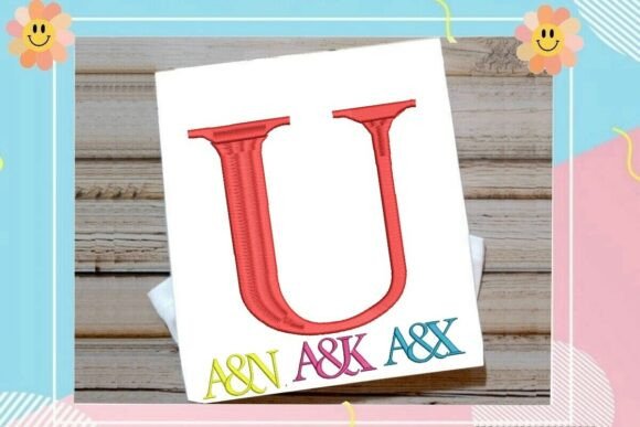 Letter U Split Monogram Logo for Elegant Embroidery